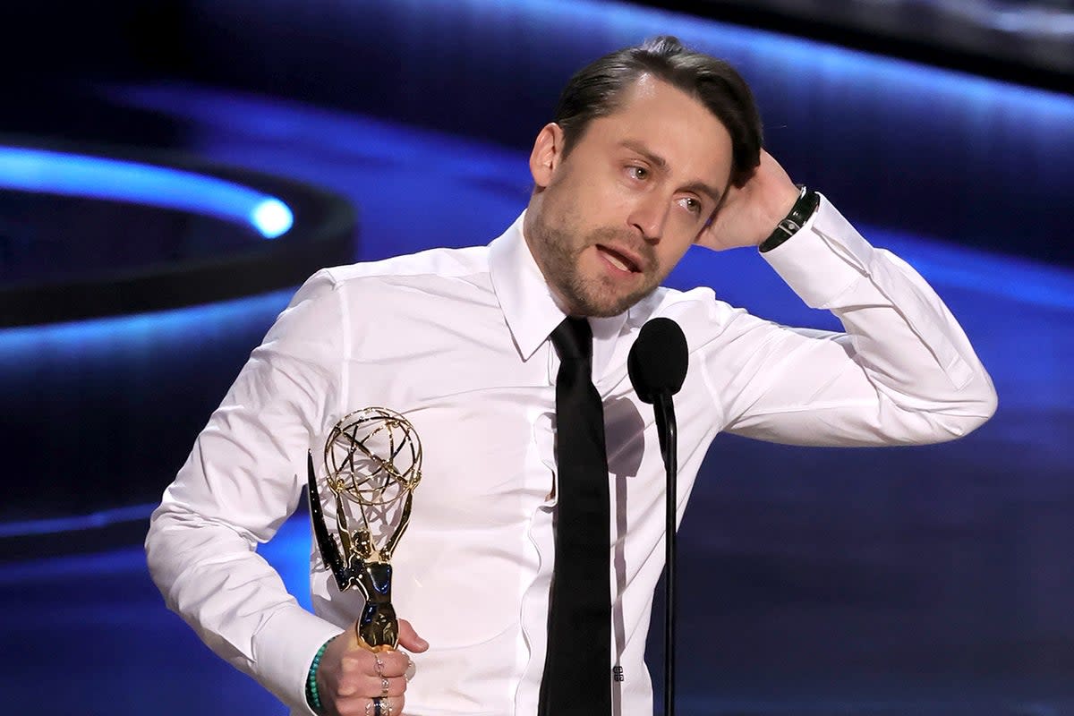 Well-calibrated verisimilitude: Kieran Culkin delivers a charming acceptance speech for his role in ‘Succession’ at last night’s Emmys (Getty Images)