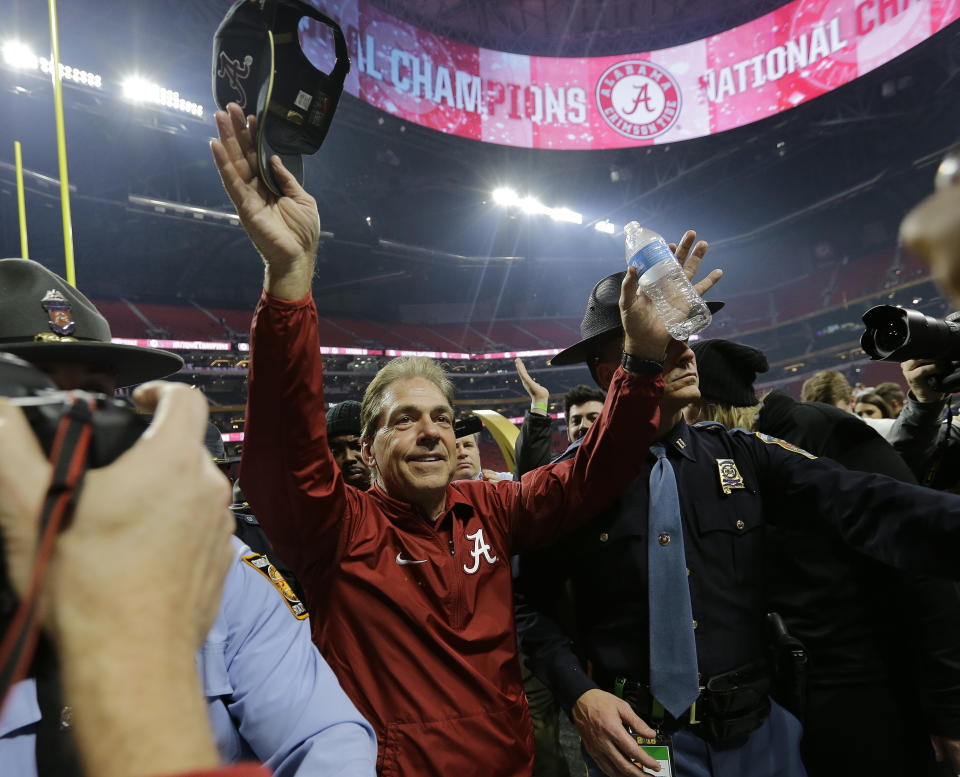 Will Nick Saban and Alabama be celebrating another title this season? (AP)