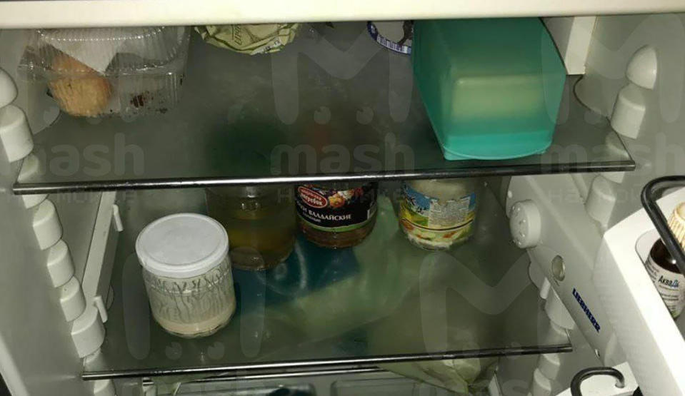 Pictured is inside the couple's fridge. Source:  East2West News/Australscope