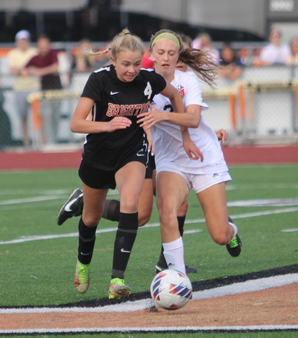 during a regional semifinal soccer game Tuesday, June 6, 2023 in Northville.