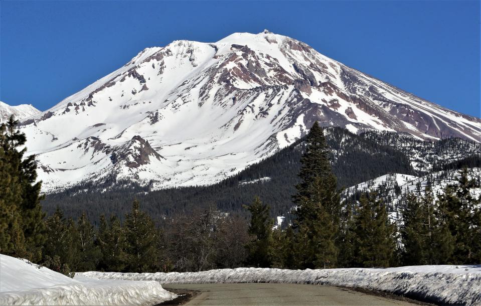 Mt. Shasta as seen on Jan. 25, 2022, from the Ski Park Highway leading to Mt. Shasta Ski Park.