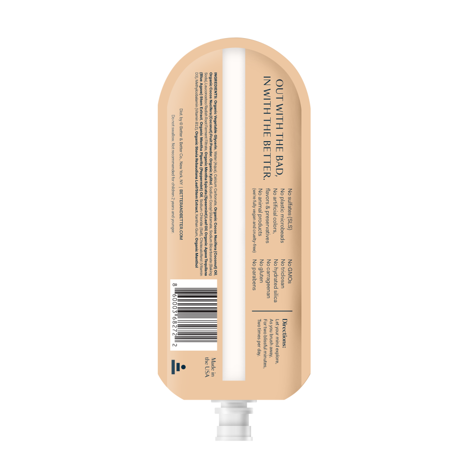 The reverse panel of the toothpaste shows the status after each squeeze.