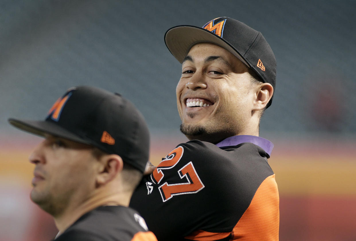 Giancarlo Stanton has some choices to make. (AP Photo)