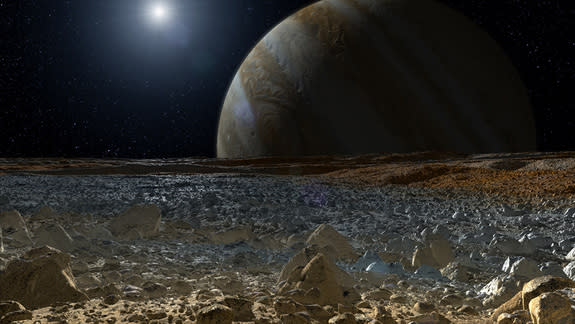 Under a thick crust of ice, Europa might have an ocean warmed by tidal interactions with Jupiter. This tidal flexing could also produce a geologically active core that might in turn create hydrothermal vents on the ocean floor.