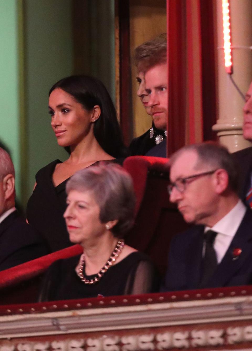<p>Meghan and Harry watching the program of memorial events. </p>