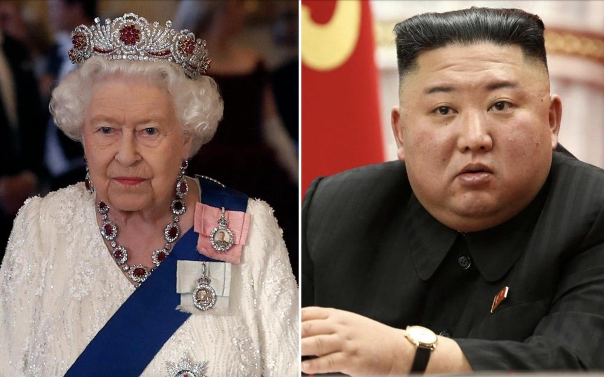 Kim Jong-un (right) was reported to have received the Queen's message on September 7