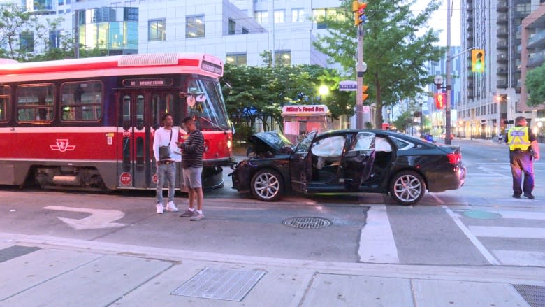 TTC driver sent to hospital as a precaution after car hits streetcar