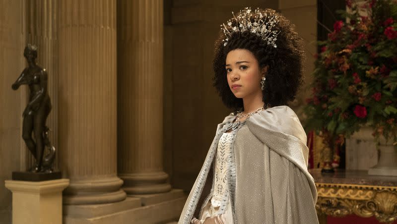 India Ria Amarteifio as Young Queen Charlotte in “Queen Charlotte: A Bridgerton Story.” 