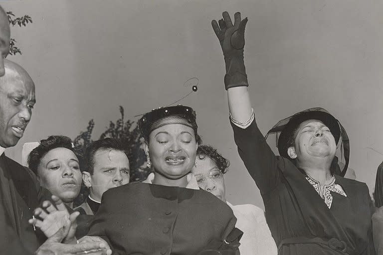 Mamie Till-Mobley held an open-casket funeral for her son and allowed journalists to photograph his battered body. File Photo courtesy of Smithsonian Institution Libraries/Wikimedia Commons.