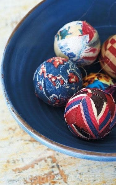 Fabric Christmas baubles - Credit: Ryland Peters and Small Ltd