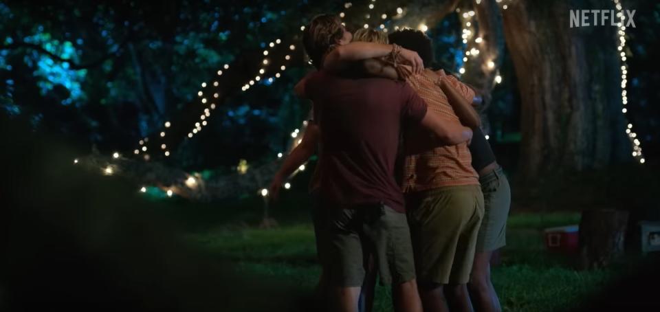 the core friend group hugging