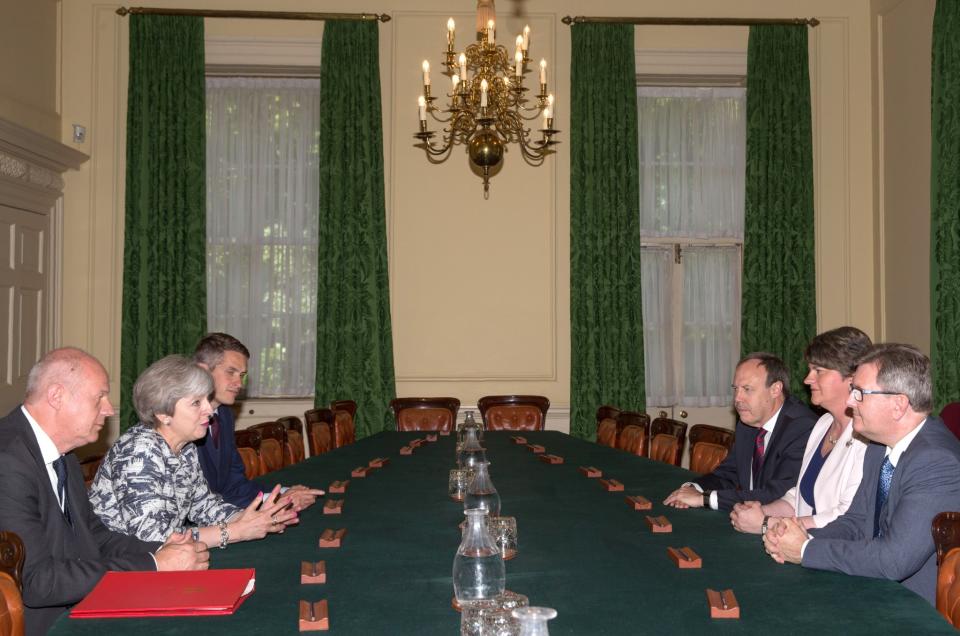 Theresa May meets DUP leaders at Downing Street (Getty Images)