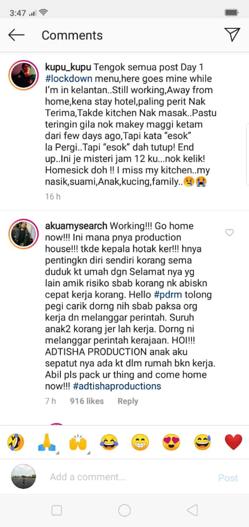 Screenshot of Amy’s angry rant. — Picture via Instagram/Nabila Huda