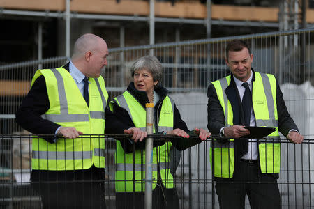 Britain's Prime Minister Theresa May visits a housing development in east London, March 5, 2018. REUTERS/Daniel Leal-Olivas/Pool