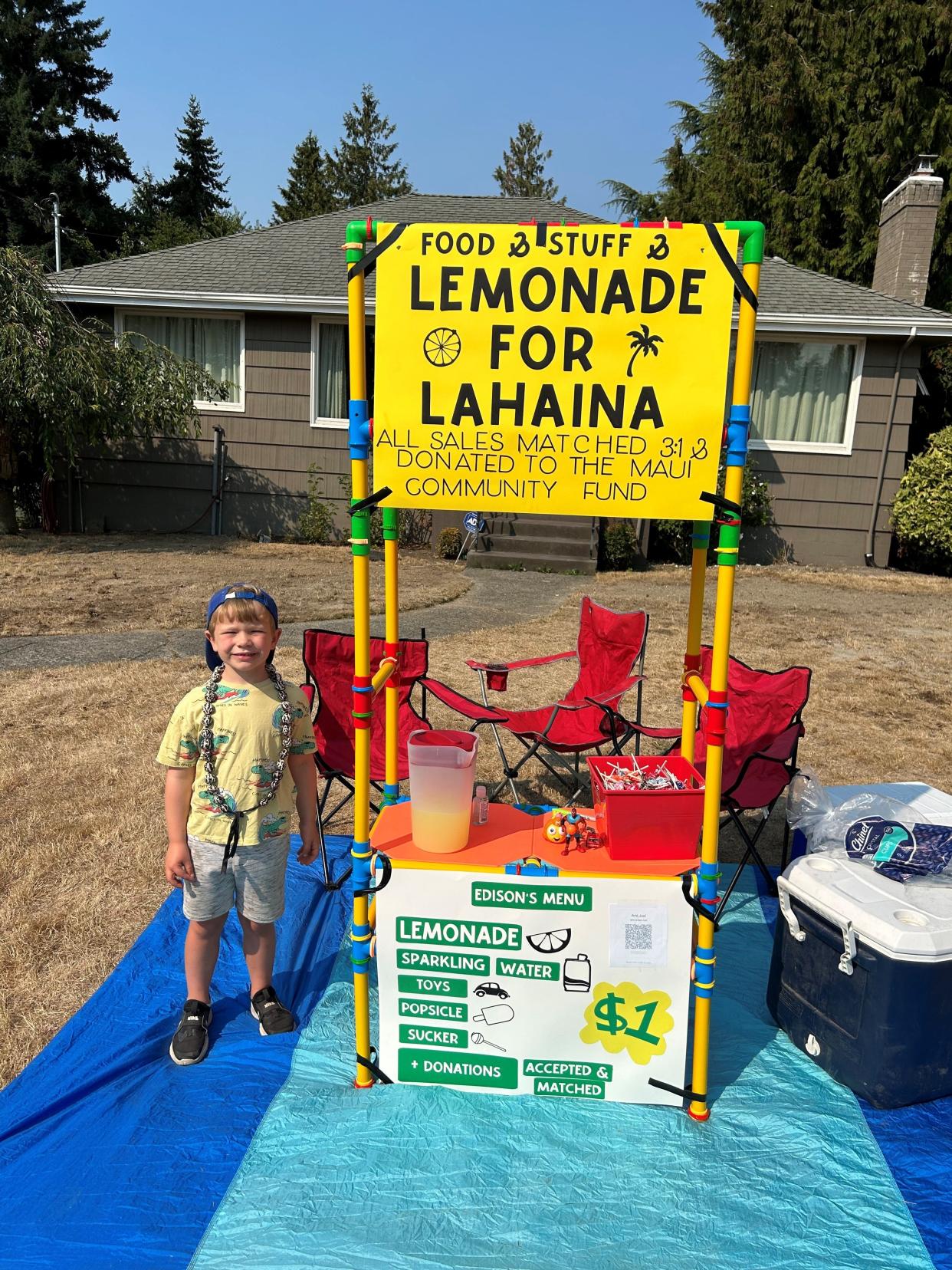 Edison Juel's lemonade stand in Seattle helped raise over $16,000 for victims from the Maui wildfires.