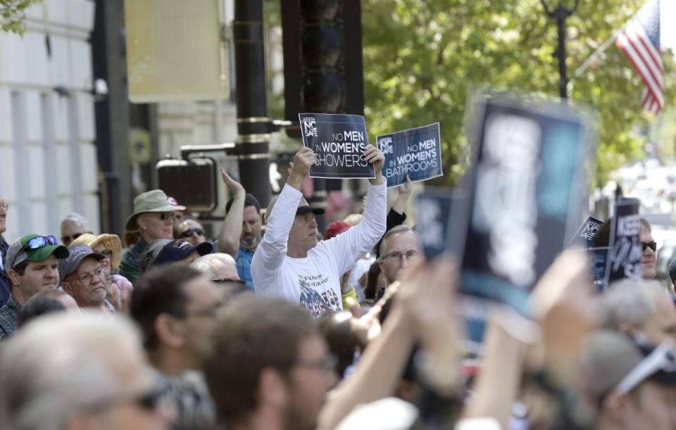 Supporters of HB2 rally in Raleigh