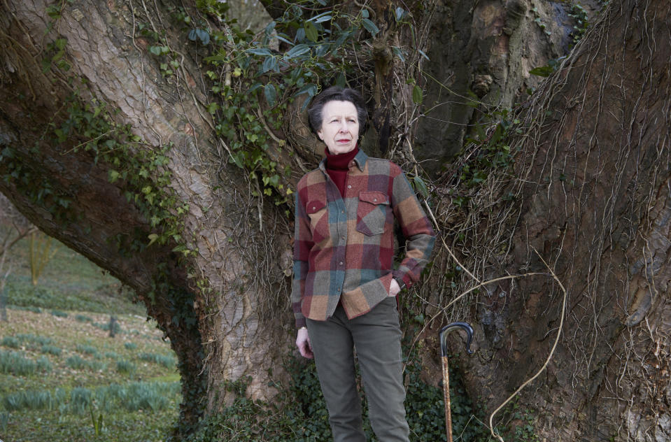 STROUD, UNITED KINGDOM - AUGUST 14: In this handout image released on August 14, 2020, Princess Anne, Princess Royal poses for a portrait at her home at Gatcombe Park in late February 2020. The images are being released as official photographs to celebrate the Princess's 70th birthday on Saturday. (Photo by John Swannell / Camera Press via Getty Images)