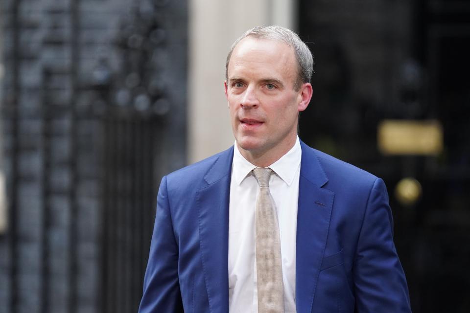 Dominic Raab’s position as Deputy Prime Minister is in the balance as Rishi Sunak considers the findings of a long-awaited report into bullying allegations (PA Wire)