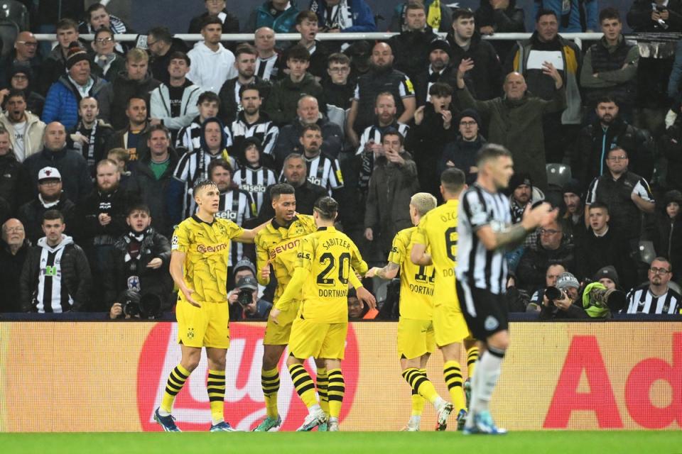 Dortmund celebrate their winning goal (Getty Images)