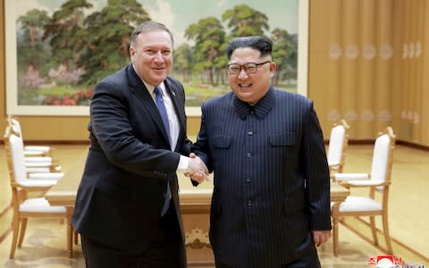 US Secretary of State, Mike Pompeo, who met with Kim Jong-un in May, is expected to visit Pyongyang in the near future - Credit: KCNA/Reuters