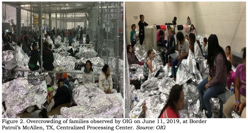 Inspectors observed families crowded into the Border Patrol&rsquo;s McAllen, Texas, station in June.&nbsp; (Photo: <a href="https://www.oig.dhs.gov/sites/default/files/assets/2019-07/OIG-19-51-Jul19_.pdf" target="_blank">DEPARTMENT OF HOMELAND SECURITY OFFICE OF THE INSPECTOR GENERAL</a>)