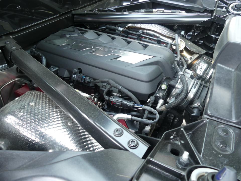 The 490-horsepower rear engine in the 2022 Corvette
