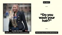 <p><strong>Reality check:</strong> “This is insulting because people assume that your hair is dirty or not clean,” says Sulmers. “Yes, of course I wash my hair. Perhaps not as frequently as you, but, yes, I do.”<br>Follow Claire on Instagram<a rel="nofollow noopener" href="https://www.instagram.com/clairesulmers/" target="_blank" data-ylk="slk:@clairesulmers;elm:context_link;itc:0;sec:content-canvas" class="link "> @clairesulmers</a> for more of her natural hair adventures. (Art: Quinn Lemmers for Yahoo Beauty) </p>