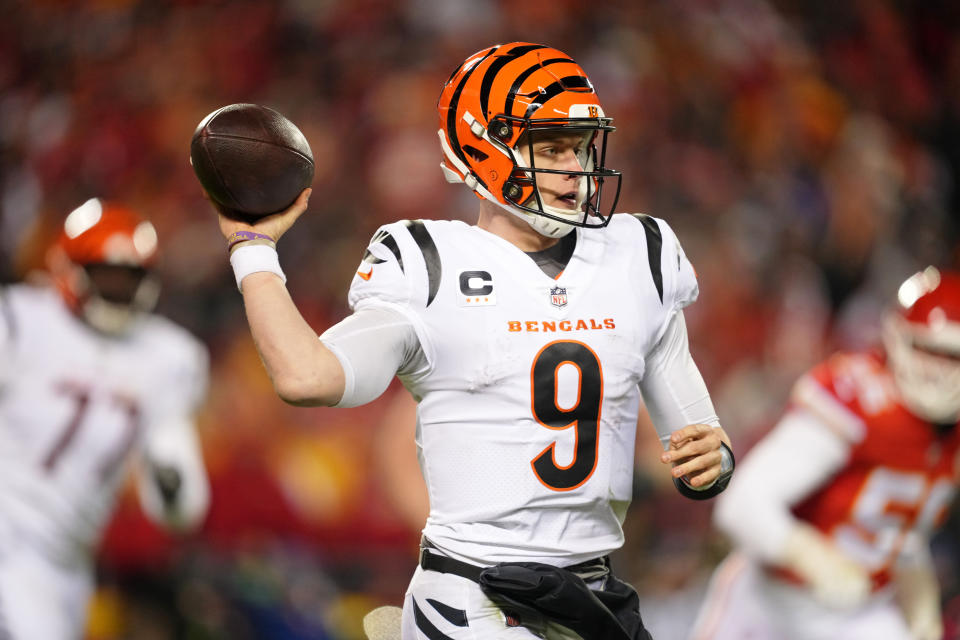 Cincinnati Bengals quarterback Joe Burrow (9). Mandatory Credit: Jay Biggerstaff-USA TODAY Sports