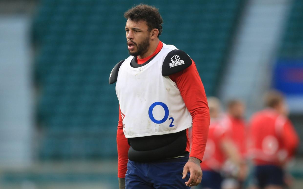 England's Courtney Lawes during training. - REUTERS
