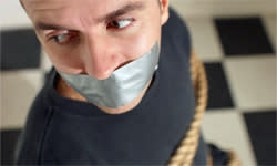 <b>Duct tape: the right tool for keeping this guy quiet.</b> Ablestock.com/<a class="link " href="http://www.thinkstock.com" rel="nofollow noopener" target="_blank" data-ylk="slk:Thinkstock;elm:context_link;itc:0;sec:content-canvas">Thinkstock</a>