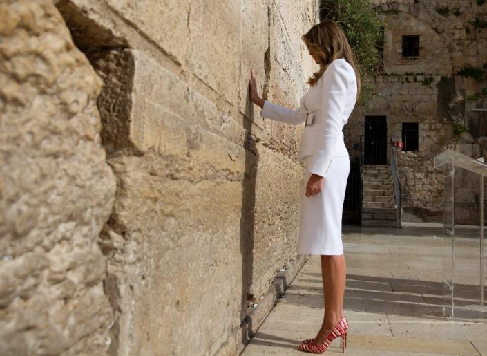 US First Lady Melania Trump visits the Western Wall (AFP Photo/Heidi Levine)