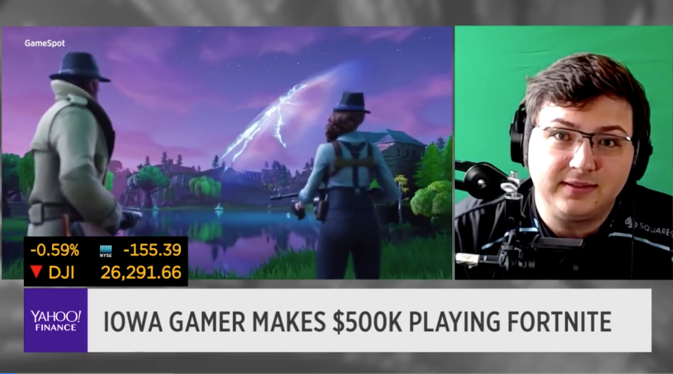 Nick Overton, 17, spends his days getting paid to play the game Fortnite. (Photo: Yahoo Finance/Screenshot)