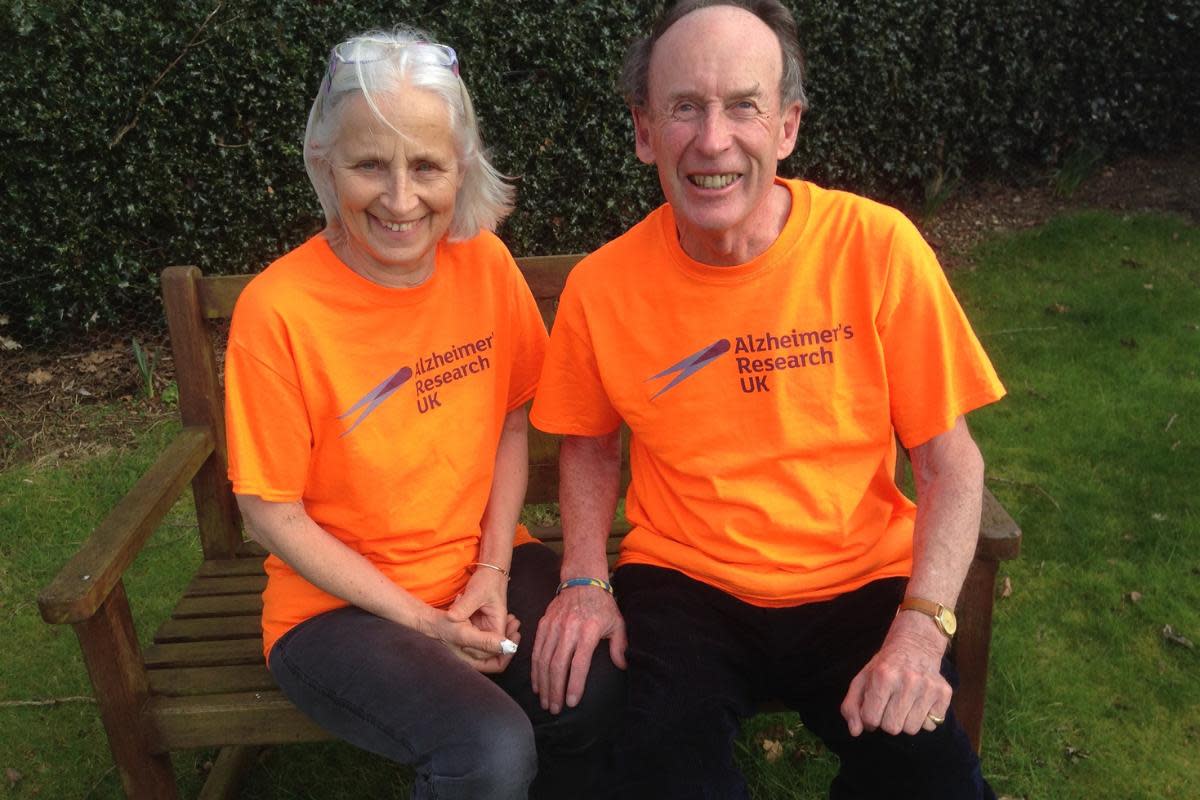 Carol with her husband Patrick, in a previous fundraising effort <i>(Image: ARUK)</i>