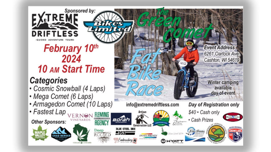 Snow or no, year 2 of The Green Comet Fat Bike Race is this weekend