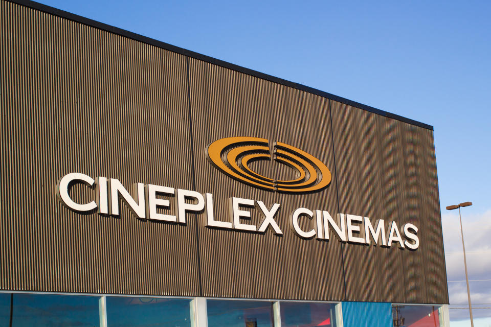 Truro, Canada - November 24, 2017: Cineplex Odeon Corporation is one of the largest movie theatre operators in North America which include theaters in Canada and the United States.