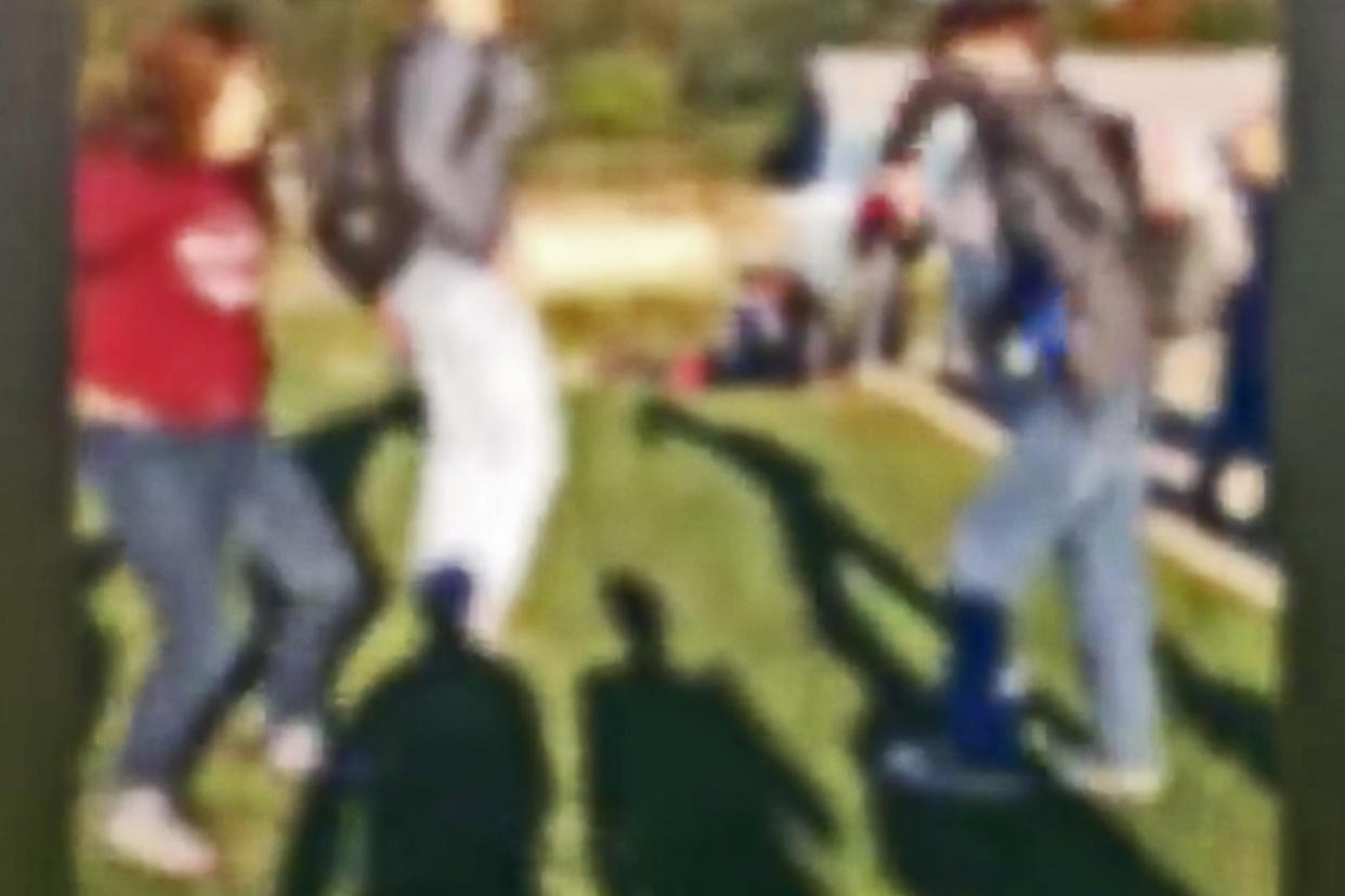 Footage of a school bully in action has led to the suspension and police arrest of one student — so far. (Photo: WTAE)