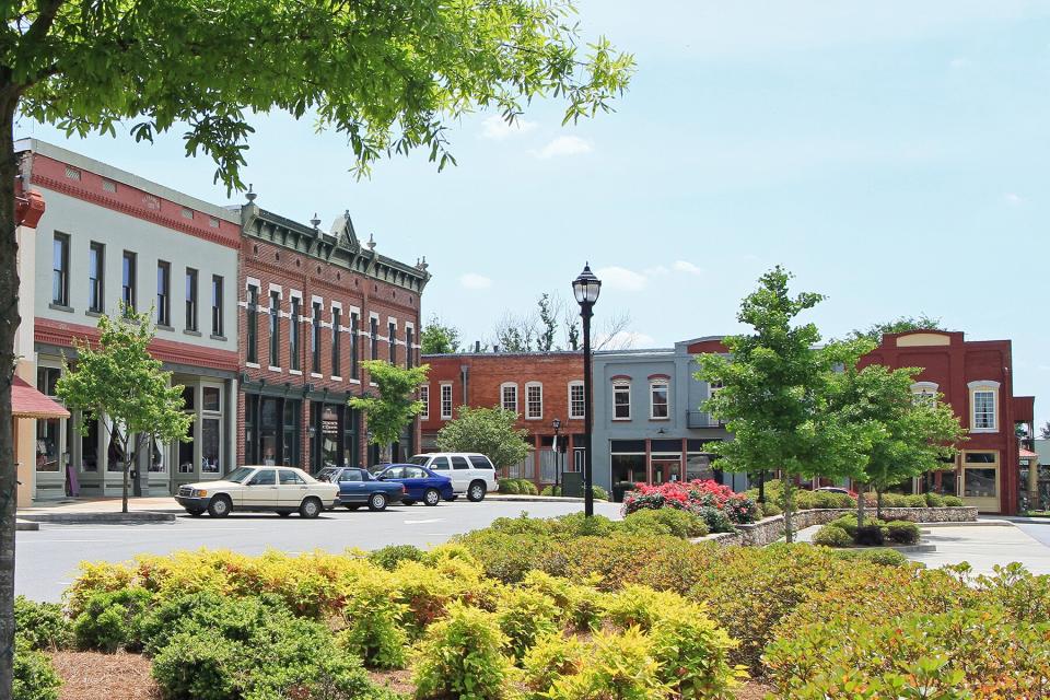 Restored downtown area of Adairsville, Georgia