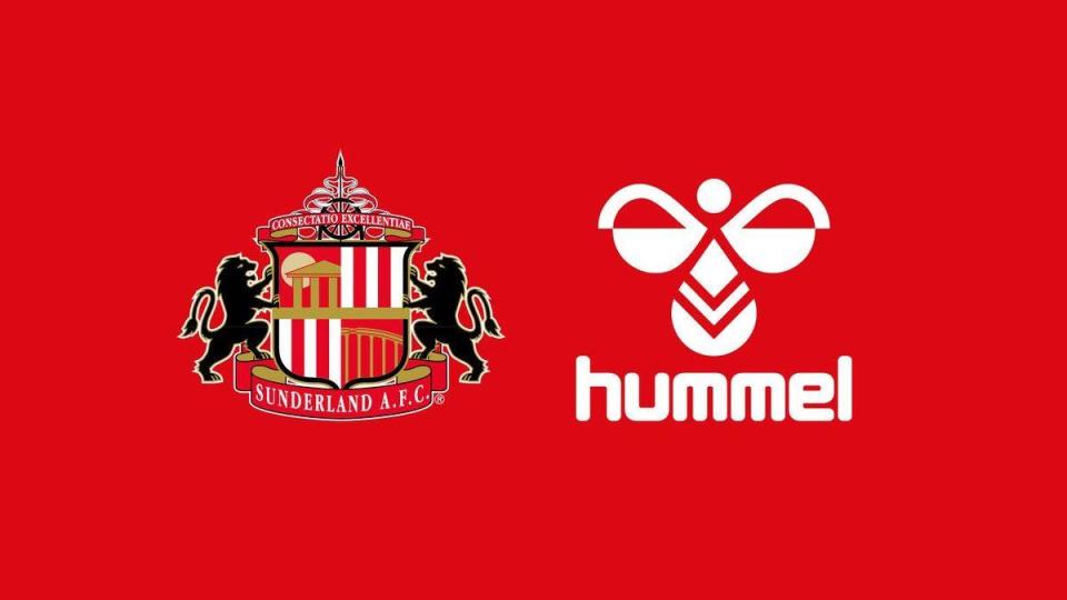 The logos of Sunderland AFC and hummel