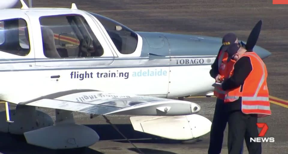 A pilot at Parafield Airport thought his plane had been hit by a drone. Source: 7 News