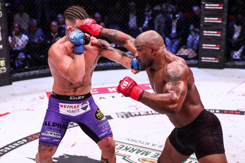 Romero during his TKO win against Alex Polizzi in May (Lucas Noonan / Bellator MMA)