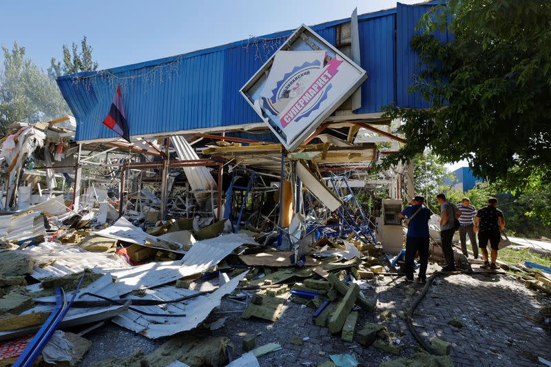 Aftermath of recent shelling in Donetsk