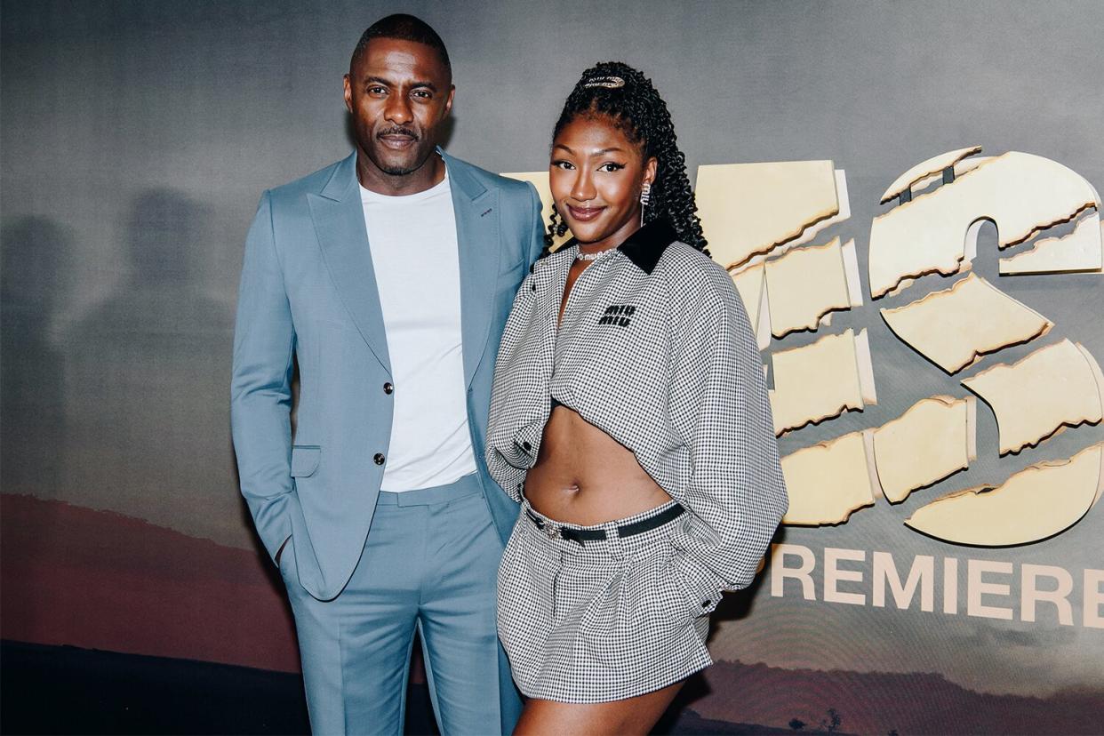 Idris Elba and Isan Elba at the world premiere of "Beast" held at The Museum of Modern Art on August 8, 2022 in New York, New York.