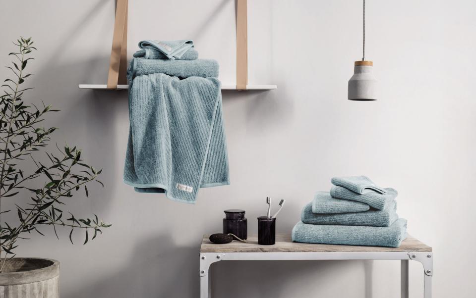 Living Textures Towel Collection in Misty Teal, from £7, Sheridan, sheridanaustralia.co.uk