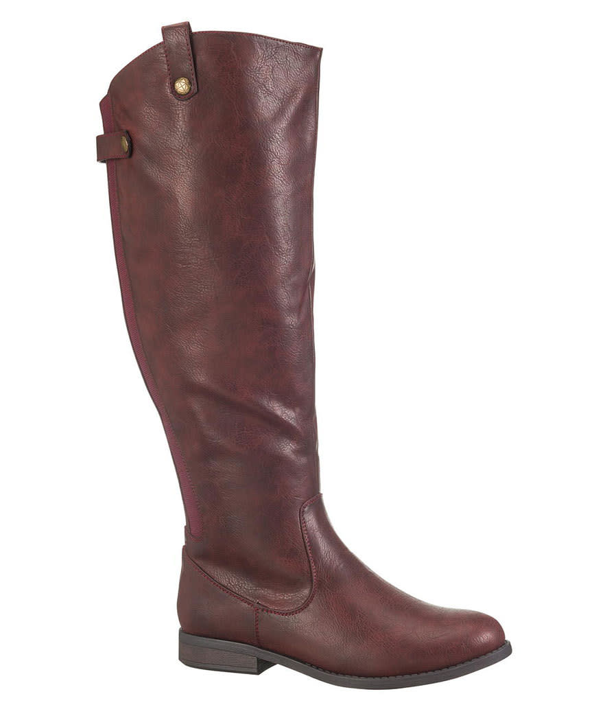 Maurices Wendy Wide Calf Boot in Burgundy, $59, maurices.com