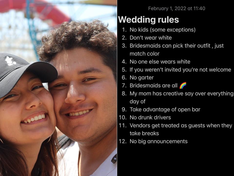 Jasmine Cruz's TikTok on her wedding rules has over 1 million views.