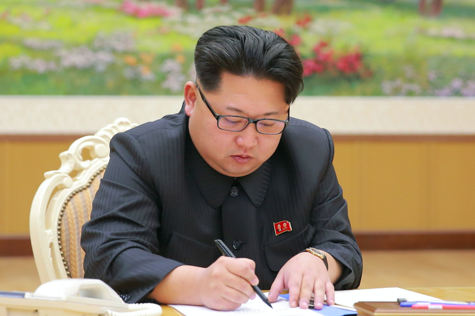 Kim Jong-un is hosting a South Korean delegation (Picture: Rex)