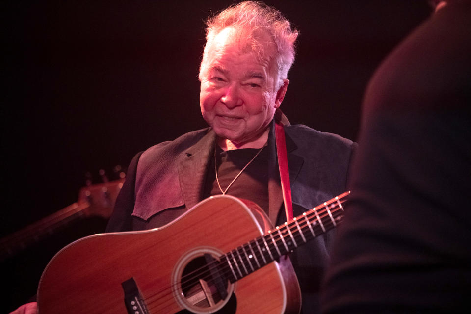 LOS ANGELES, CALIFORNIA - JANUARY 25: Singer John Prine, recipient of the 2020 Recording Academy's Lifetime Achievement Award,  performs onstage during AMERICANAFEST's Pre-GRAMMY Salute to Willie Nelson at The Troubadour on January 25, 2020 in Los Angeles, California. (Photo by Scott Dudelson/Getty Images)