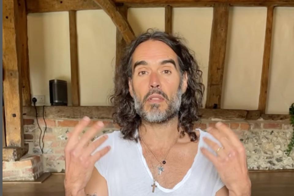 Russell Brand tells his Instagram followers that baptism in the Thames left him feeling ‘changed, transitioned' (Instagram via @russellbrand)