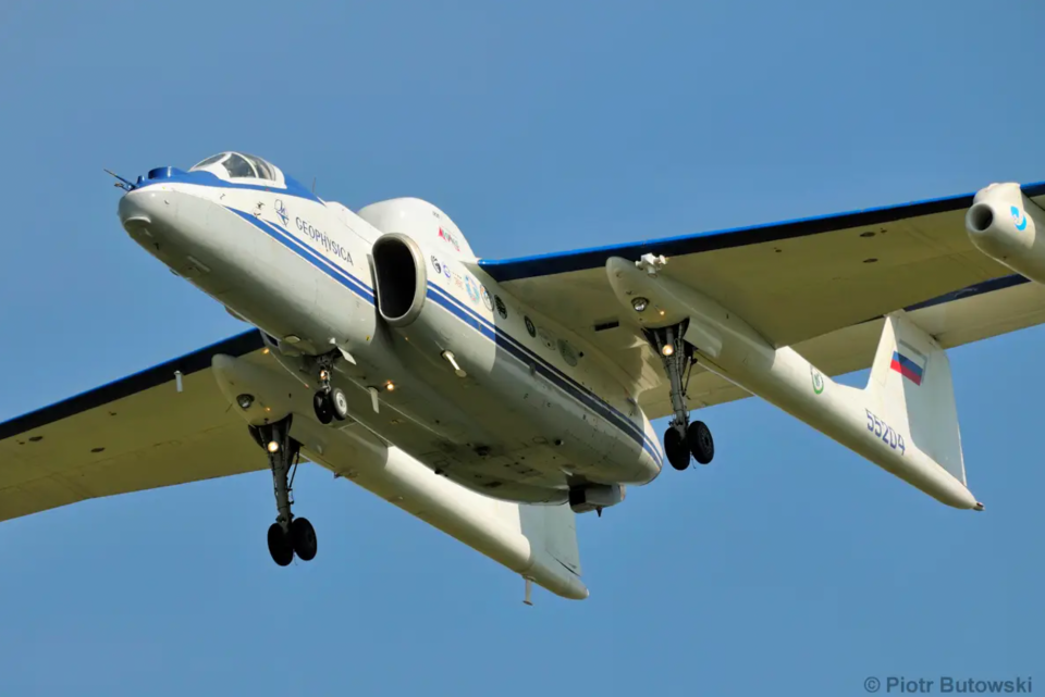 Aircraft ‘55204,’ the only airworthy Myasishchev M-55, which was most recently used mainly for civilian research. <em>Piotr Butowski</em>