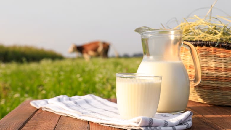 Jug and glass of milk